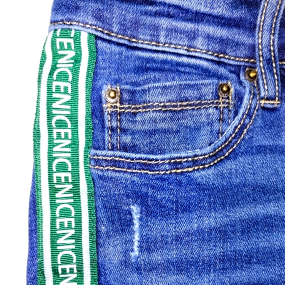 Skinny Distressed Blue Jeans - Stradivarius Slim Fit Size 4